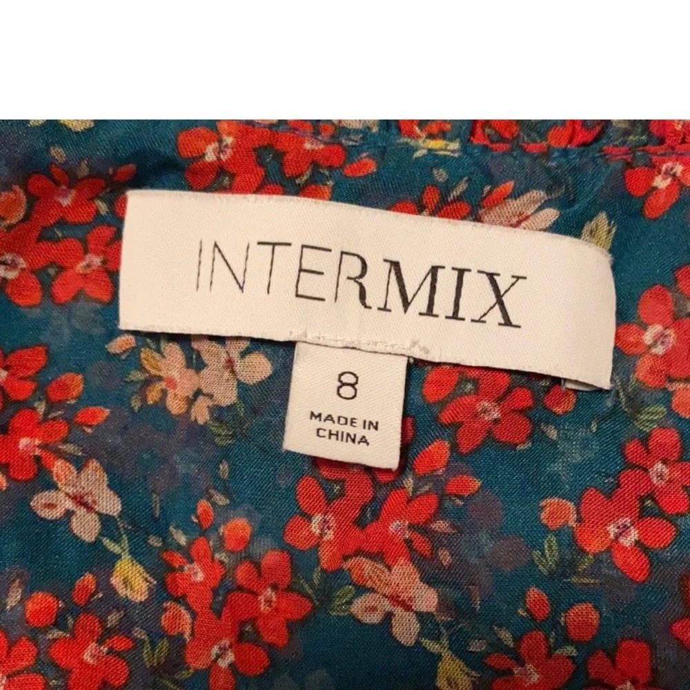Intermix Alaina Smocked Silk Floral Top - Picture 8 of 9
